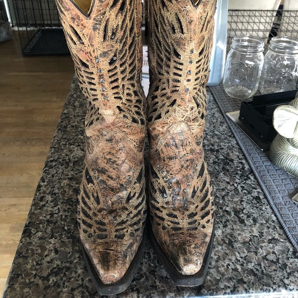 Corral Shoes - Corral sequin inlay cowboy boots- 8.5